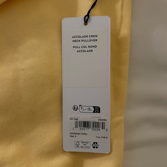 Women’s BRAND NEW ALO YOGA Accolade Crewneck Sz SMALL - Picture 5 of 5